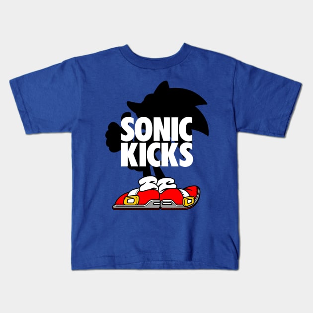 Sonic Kicks Kids T-Shirt by ricechuchu